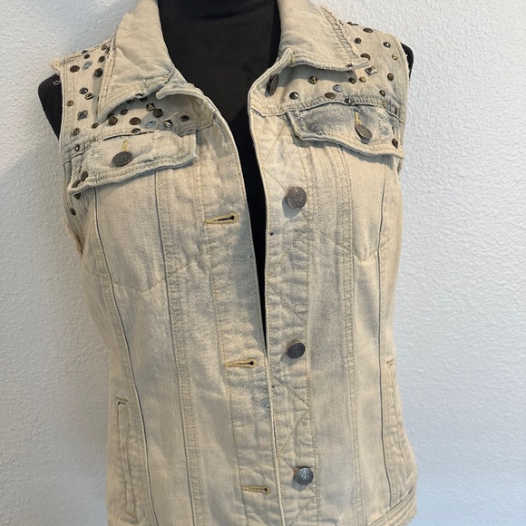 Free People Studded acid wash Vest. M - Picture 2 of 6